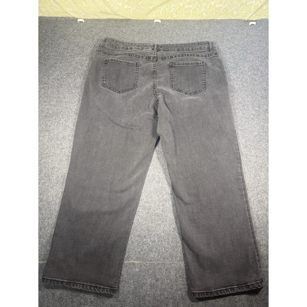 LOGO by Lori Goldstein Patchwork Boyfriend Jeans Grey Size 16P - Picture 11 of 12